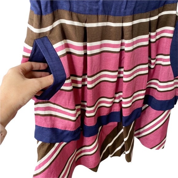 Anthropologie Maeve Tiered Striped Ruffle Skirt 10 - Picture 3 of 7